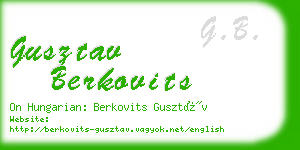 gusztav berkovits business card